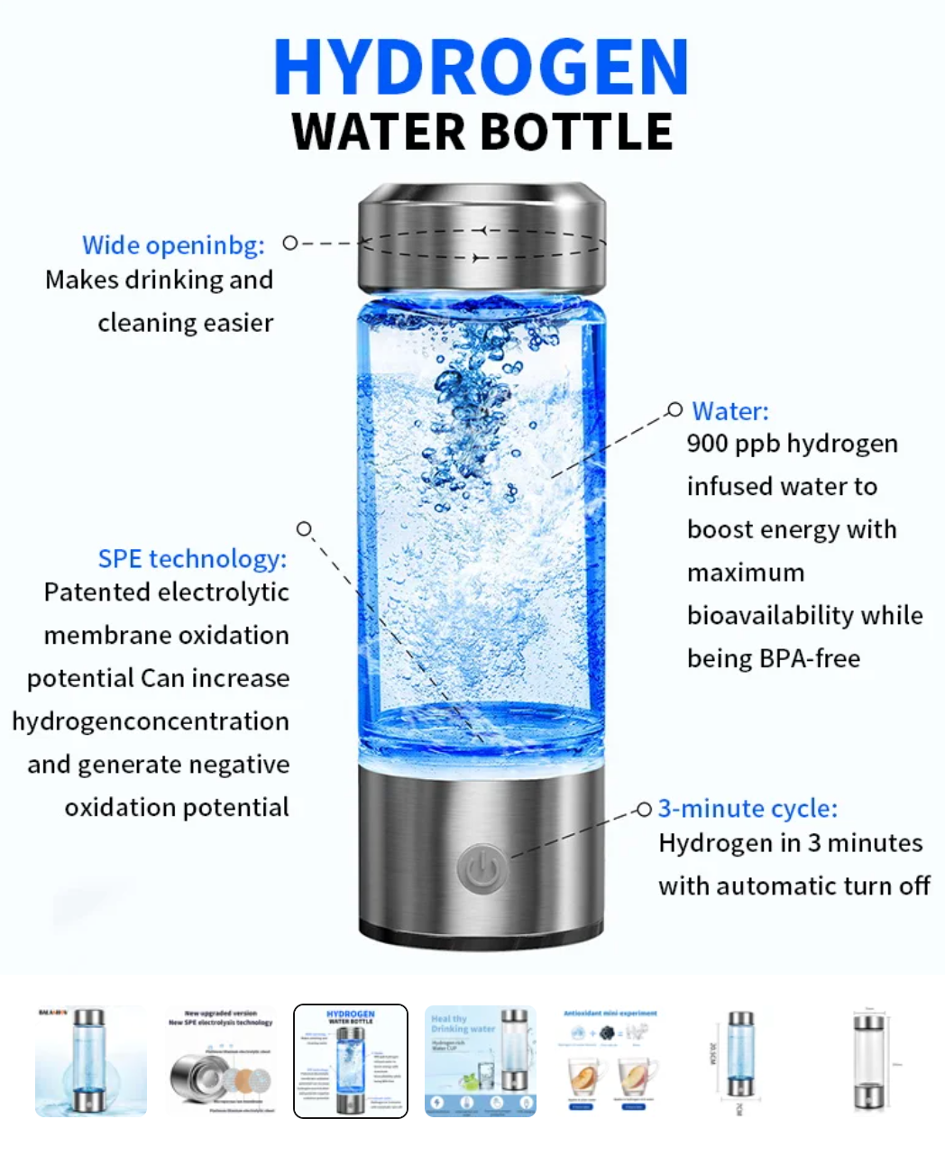 Hydrogen Water Bottle - 420ml